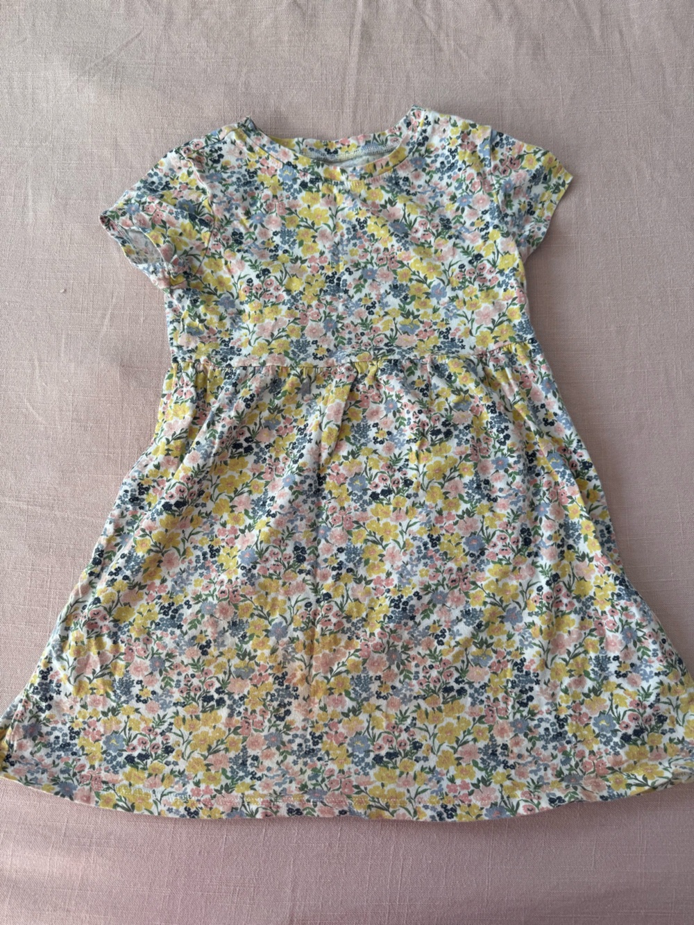 Old Navy toddler girl Floral Short-Sleeve Dress - Yellow & Pink